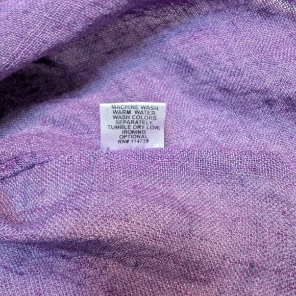 (L) Flax Linen Tunic Dress Purple - Picture 7 of 7